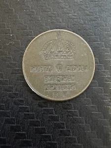 Vintage 1954 Swedish 2 Öre Coin - Gustaf VI Adolf - Sverige Kroning - Picture 1 of 2