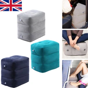 Inflatable Foot Rest Travel Footrest Air Pillow Plane Car Leg Relax Cushion - Picture 1 of 16