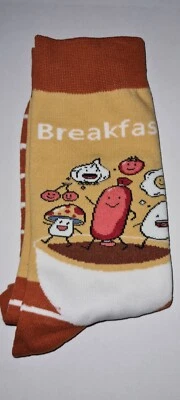 BONANGEL Novelty Breakfast Socks, Eggs Sausage and Bacon size 9-12