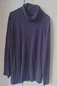 GORGEOUS RICH DEEP BROWN ZOOM COUTURE COWL TURTLENECK LADIES TOP WITH SIDE SLITS - Picture 1 of 9