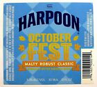 Harpoon Brewery  OCTOBER FEST beer label MA 12oz  Fall
