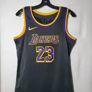 Nike Lakers LeBron James City Edition Swingman Authentic Jersey Men Small Grey - Picture 1 of 15