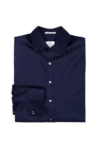 GANT DIAMOND G Persian Blue Plain Sateen Fitted Shirt 384205 Size 39 (M) - Picture 1 of 3