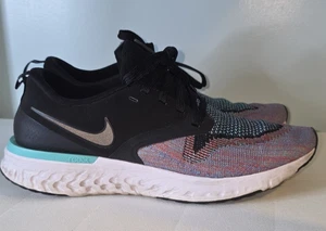 Nike Shoes Womens 7 Odyssey React Flyknit 2 Sneakers AH1016-003 Black Fabric 8.5 - Picture 1 of 7