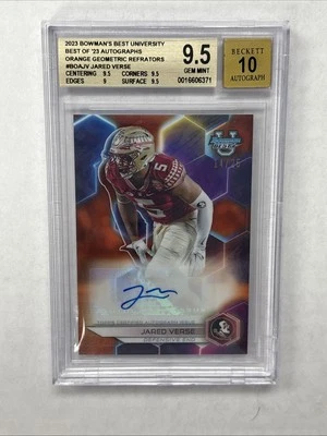 BGS 9.5 2023 Bowman's Best University of Orange Geometric /25 Jared Verse Auto - Image 1 of 2