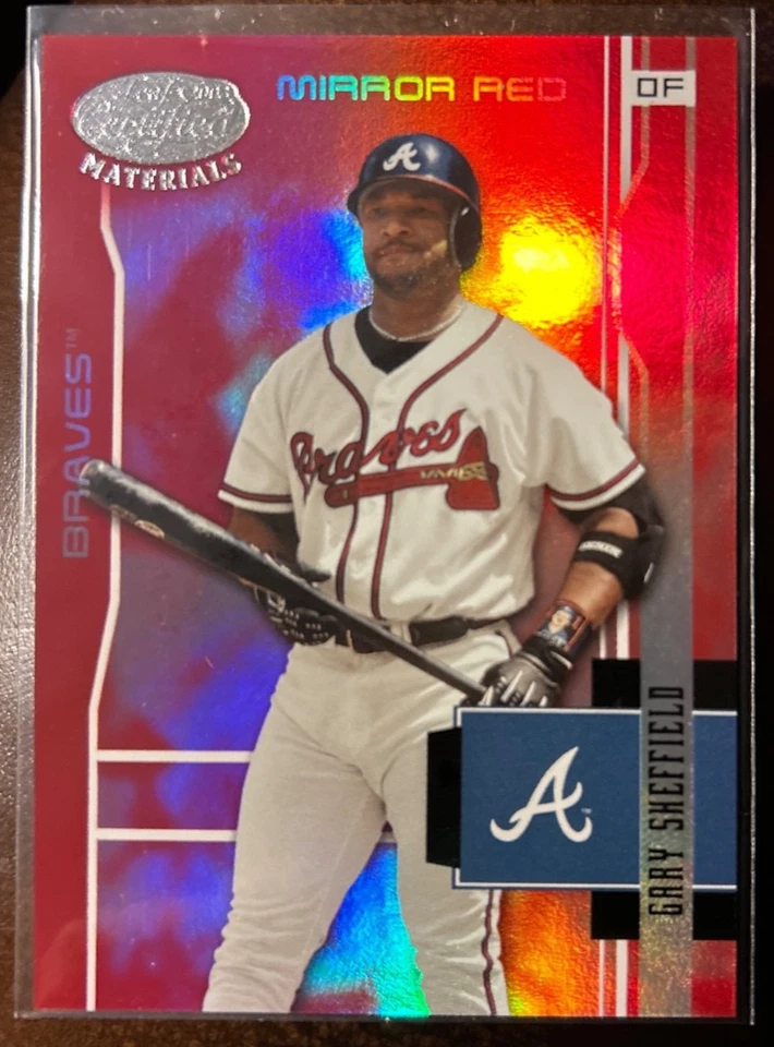 2003 Leaf Certified Materials Mirror Red Gary Sheffield Braves #'d 063/100 - Image 1 of 3