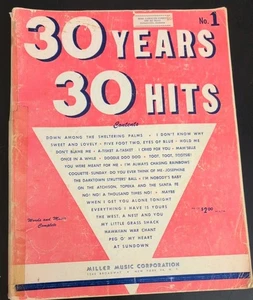 Vintage 30 Jahre 30 Hits 1950 Notenbuch Miller Music Corporation - Bild 1 von 9