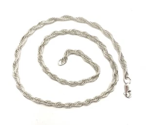 Collar de cadena de plata de ley/cuerda 925 de 4,5 mm de largo de 18"" - Imagen 1 de 7
