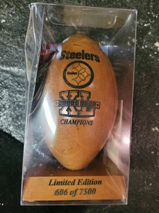 Pittsburgh Steelers Limited Edition Superbowl XL Holz Football mit Echtheitszertifikat Neu in OVP - Bild 1 von 3