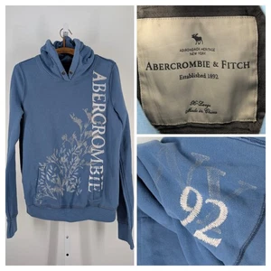 Abercrombie Fitch Vintage Y2K Embroidered Logo Nature Floral Print Hoodie XL - Picture 1 of 6