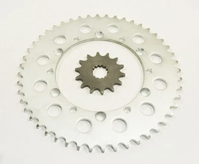 2003 Kawasaki KLX300 14 Tooth Front and 48 Tooth Rear Silver Sprocket - Image 1 of 2