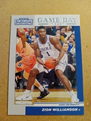 2019-20 Contenders Draft Picks Game Day Ticket Zion Williamson RC #1 - Image 1 of 2