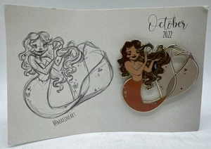 Maxine Art Mermaid Pin - October 2022 with card backing - Picture 1 of 8