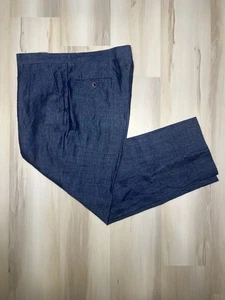 Pantalones JOSEPH ABBOUD Heritage 100 % lino talla 40 preppy plisados informales azules - Imagen 1 de 11