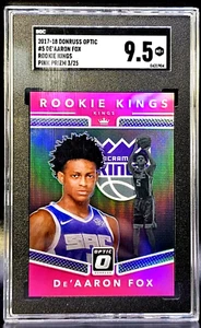 DE'AARON FOX 17-18 DONRUSS OPTIC ROOKIE PINK HOLO PRIZM RC 3/25 SGC 9.5 - Picture 1 of 4