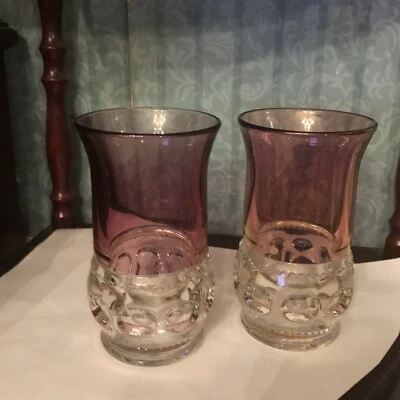 2 Vasos Planos De Colección Tiffin Franciscan Kings Corona Arándano 5.4" Pesados Foto 1 de 4