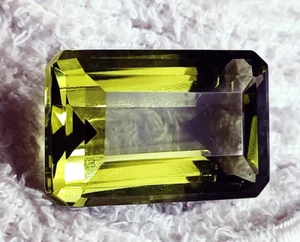 Loose Gemstone Yellow Topaz 33.00 Ct Emerald Shape With Certificate - Picture 1 of 6