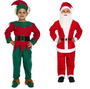 Kids Children's Santa Boy Christmas Costume 5 Pcs Suit Xmas Dress Fancy Up 10-12 - Picture 1 of 3