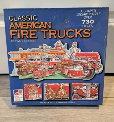 Classic American Fire Trucks Shaped Jigsaw Puzzle 2002 (Over 730 Pieces) - Image 1 of 3