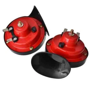 12V NEW LOUD CAR SNAIL HORN SET BIKE VAN BOAT SIREN TWIN LORRY HORNS - Picture 1 of 4