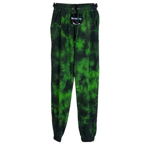 NEW Horoscopez Taurus Tie Dye Jogger Sweatpants Fierce Femme Sz S Green Fleece - Picture 1 of 15