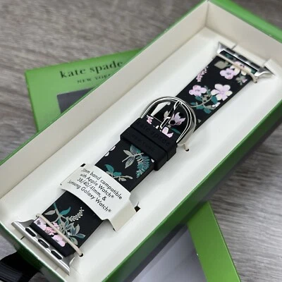 NEW✅ Kate Spade Floral Print 38/40/41 mm Apple Watch Silicone Strap Band KSS0011 - Image 1 of 4