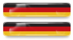 2x 3D Gel Aufkleber Deutschland 6cmx1cm Flagge Germany Fahne Flag Stickers - Bild 1 von 1