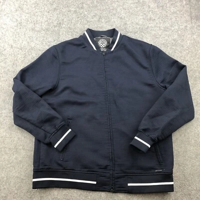 Suéter Vince Camuto Para Hombres XL Azul Cuello Redondo Cremallera Completa Algodón Bolsillos Cremallera Completa Foto 1 de 4