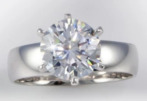 3 ct Extra Brilliant Ring 5 mm Band Top CZ Imitation Moissanite Simulant Size 6 - Picture 1 of 3