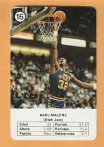 Karl Malone Utah Jazz 1988 Fournier NBA Estrellas #16 Louisiana Tech 8U - Picture 1 of 2
