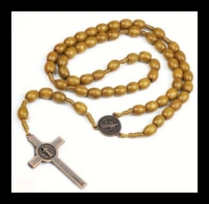 BROWN WOODEN ROSARY BEADS ROMAN CATHOLIC PRAYER ROSARIES OTHERS ARE LISTED ROS6 - Picture 1 of 1