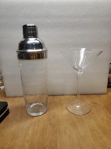 Mikasa Cheers Martini Glass & Cocktail Shaker Euc ( M 22 ) - Picture 1 of 11