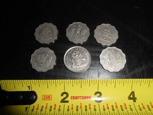 RARE SET 5 10 CENT 1980'S 1981 & 25 CENT BAHAMAS MILITARY CHALLENGE COIN TOKEN - Picture 1 of 5