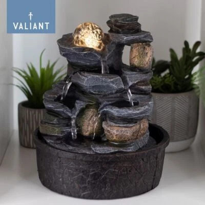 Valiant Table Top Calming Indoor Water Fountain with Spinning Glass Sphere - Image 1 of 4