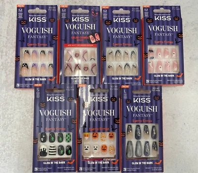 Kiss Voguish Fantasía Listo para usar Gel Uñas Halloween Brilla en la oscuridad RECOGE Foto 1 de 4
