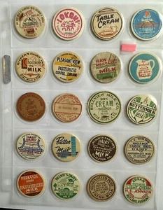 Vintage Assorted Milk Bottle Caps Lot SHEET OF 20 - Picture 1 of 12