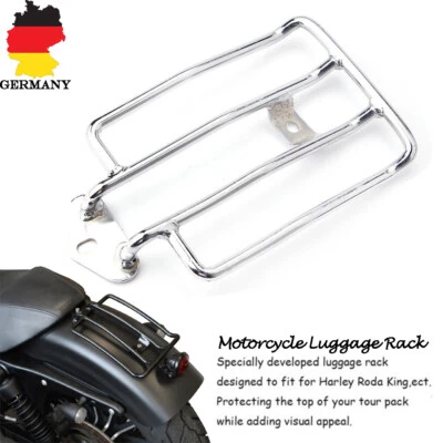 Motorrad Chrom Gepäckträger Solositz Luggage Rack Für Harley Sportster XL 883 DE - Bild 1 von 4