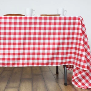 60x126-Inch RECTANGULAR Checked Gingham Polyester Tablecloth Dinner Linens Party - Picture 1 of 52