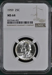 1959 Silver Washington Quarter NGC MS64 - Picture 1 of 2