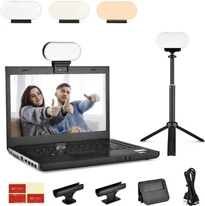 Video Conference Lighting Kit Rechargeable 3500mAh Clip-on - Picture 1 of 10