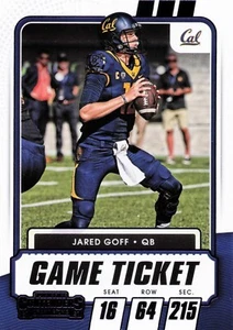 2021 Panini Contenders Draft Picks Game Ticket Purple Jared Goff #7 - Picture 1 of 2