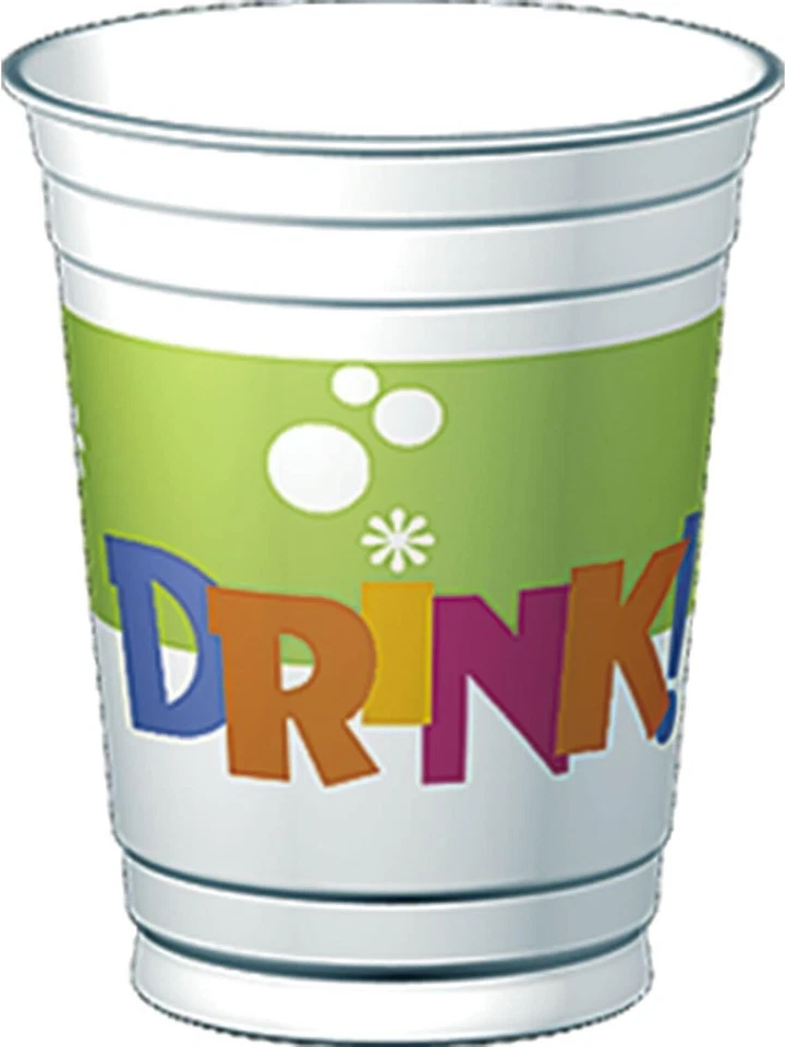 Eat Drink & Party Cocktail Adult Birthday Party 14 oz. Plastic Cups - Image 1 of 1