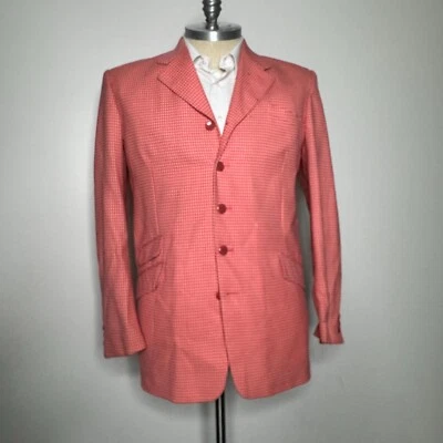 Chaqueta Abrigo Deportivo R Raspini Hombre 42L Blazer Rosa Lunares Foto 1 de 4