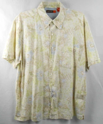 Camisa informal manga corta con botones tropical hawaiana amarilla L NYNE para hombre Foto 1 de 4