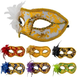 WOMENS Masquerade MASKS | VENETIAN Floral Face Masks | Fancy Dress PROM BALL - Picture 1 of 15