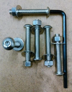 In-ground pool ladder bolt kit: s/s, 3/8"-16 x 2-1/2" long, 6 pcs, metal tread - Picture 1 of 4