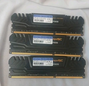 3x EVGA Superclocked 16GB (2 x 8GB) DDR3-1600 CL9 16G-D3-1600-MR Desktop Memory - Afbeelding 1 van 2
