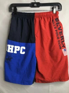 Beverly Hills Polo Club Boys Swim Trunks Kids Size M MEDIUM Shorts EUC Red Blue - Picture 1 of 18