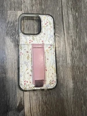 Walli iPhone 16 Pro Wallet Phone Case Wildflower Print Adjustable Finger Strap - Image 1 of 4