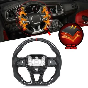 For Dodge Challenger 2015-2023 Carbon Fiber Heated Steering Wheel with Heating* - Foto 1 di 17